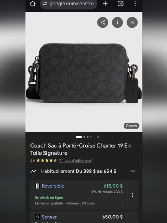 Coach Handbags - Coach Signature Crossbody Bag in Charcoal